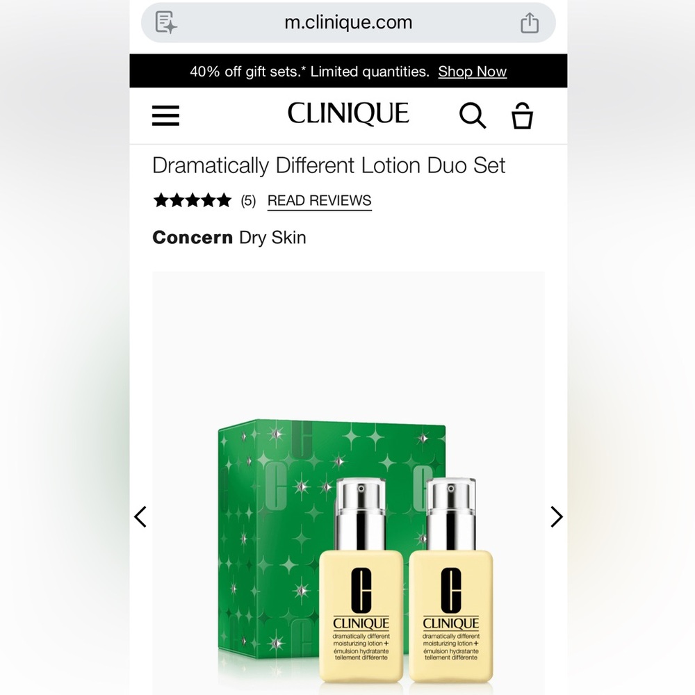 Brand New Clinique Dramatically Different Lotion duo set